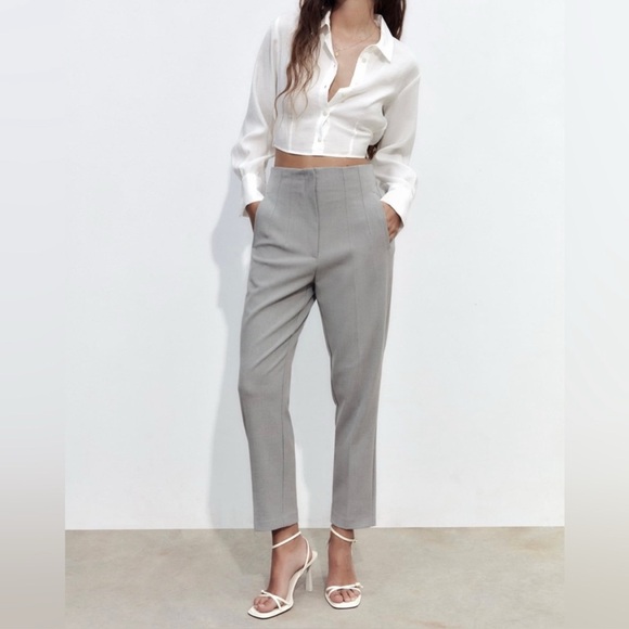 Zara Pants - Zara High Waist Grey Trousers
